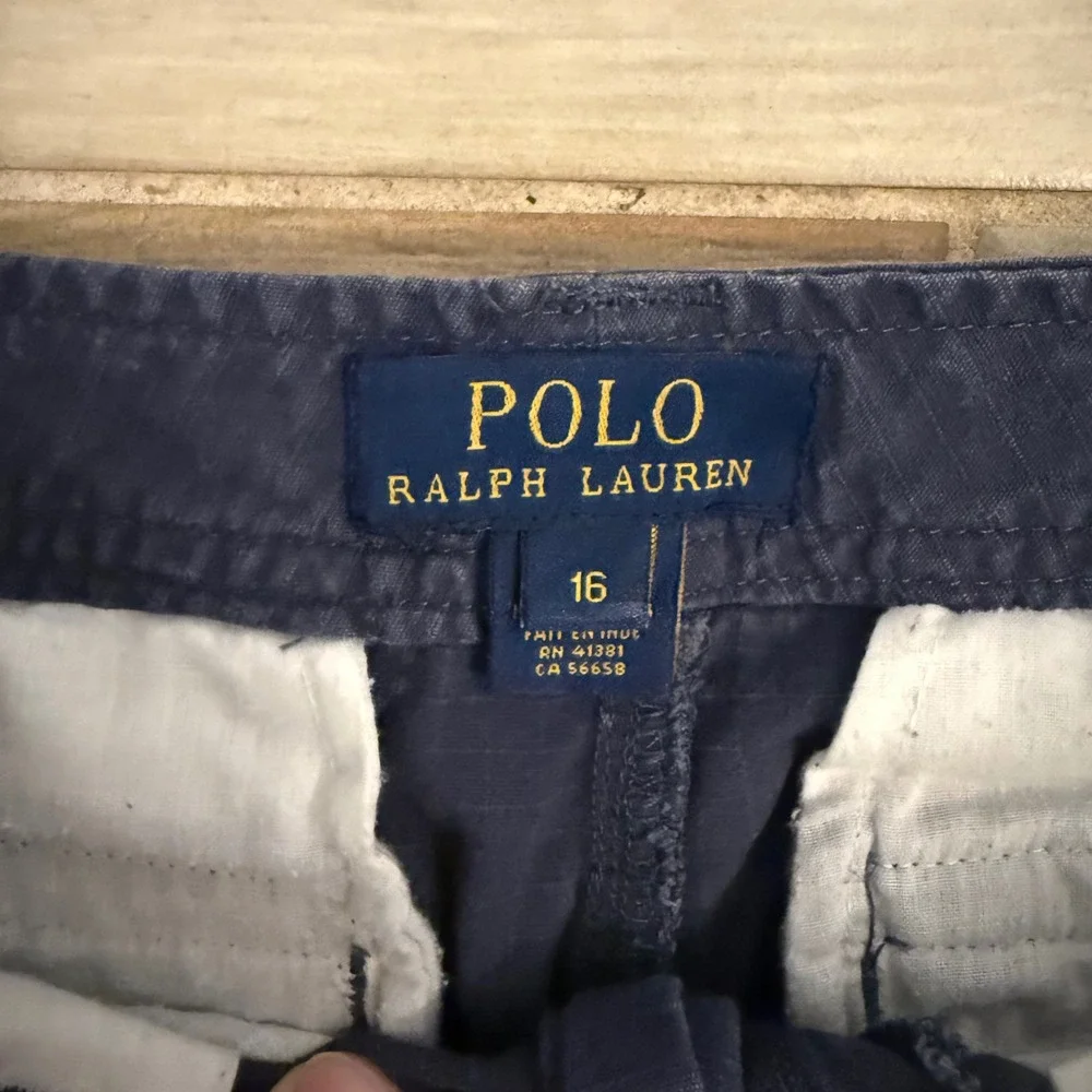 Polo‎ Ralph Lauren Boys Navy Blue Ripstop Cargo Shorts Size 16 Utility Outdoor